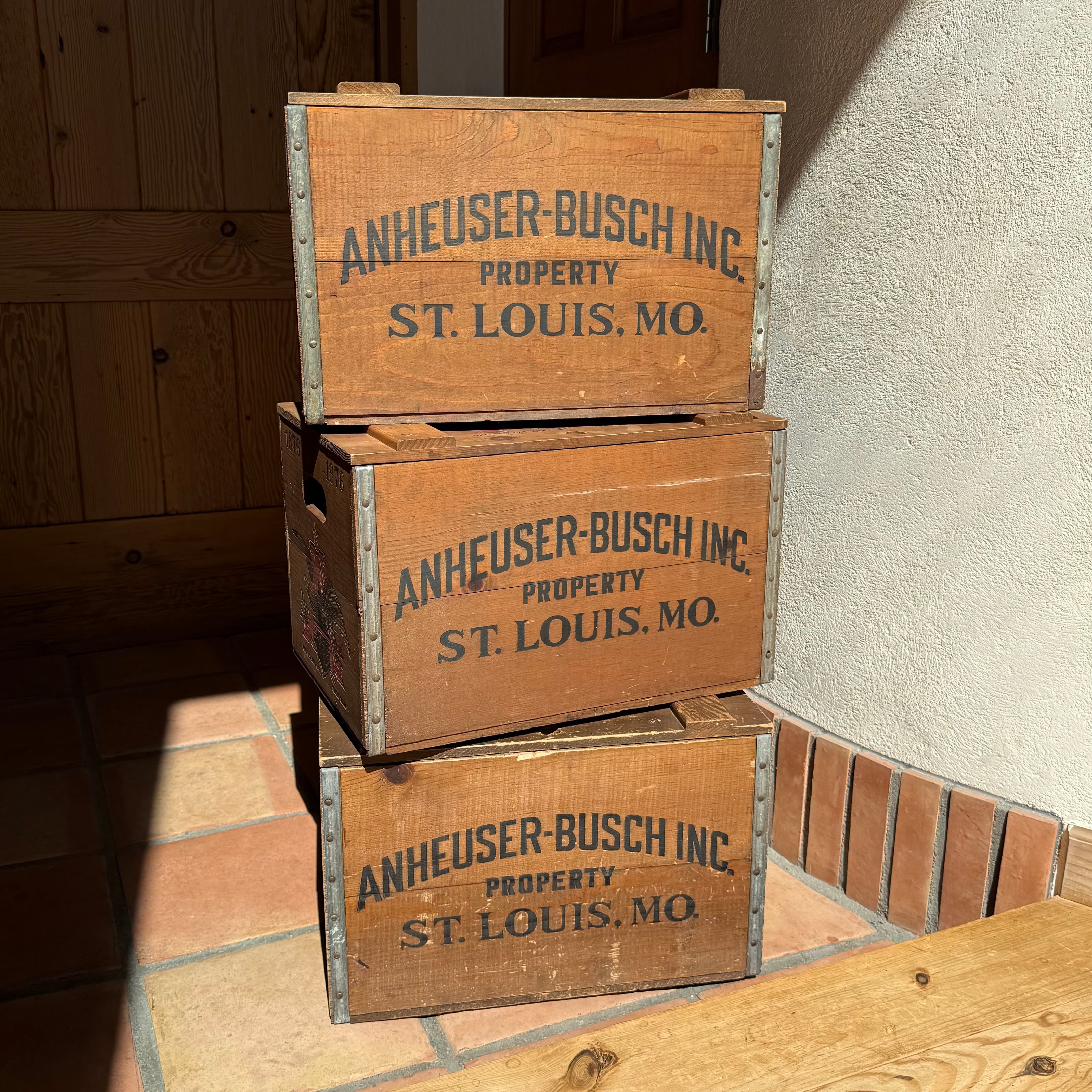 Vintage BUDWEISER Wood Box 木箱 バドワイザー 収納 ディスプレイ