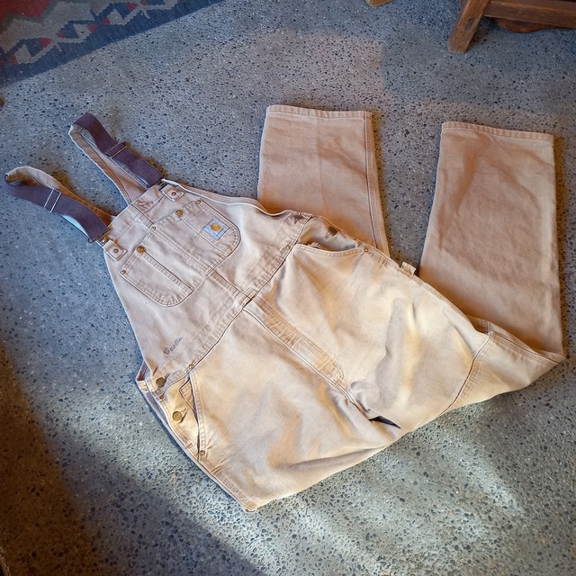 Carhratt ダック生地 企業刺繍 オーバーオール used [201052]