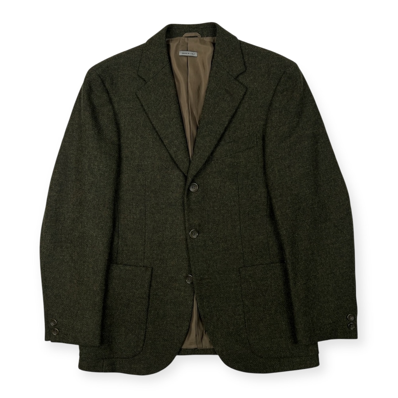 イタリア製 ヒルトン HILTON ツイード ウール 3B テーラードジャケット サイズ 46 /グリーン/メンズ/ビンテージ/M~L程度