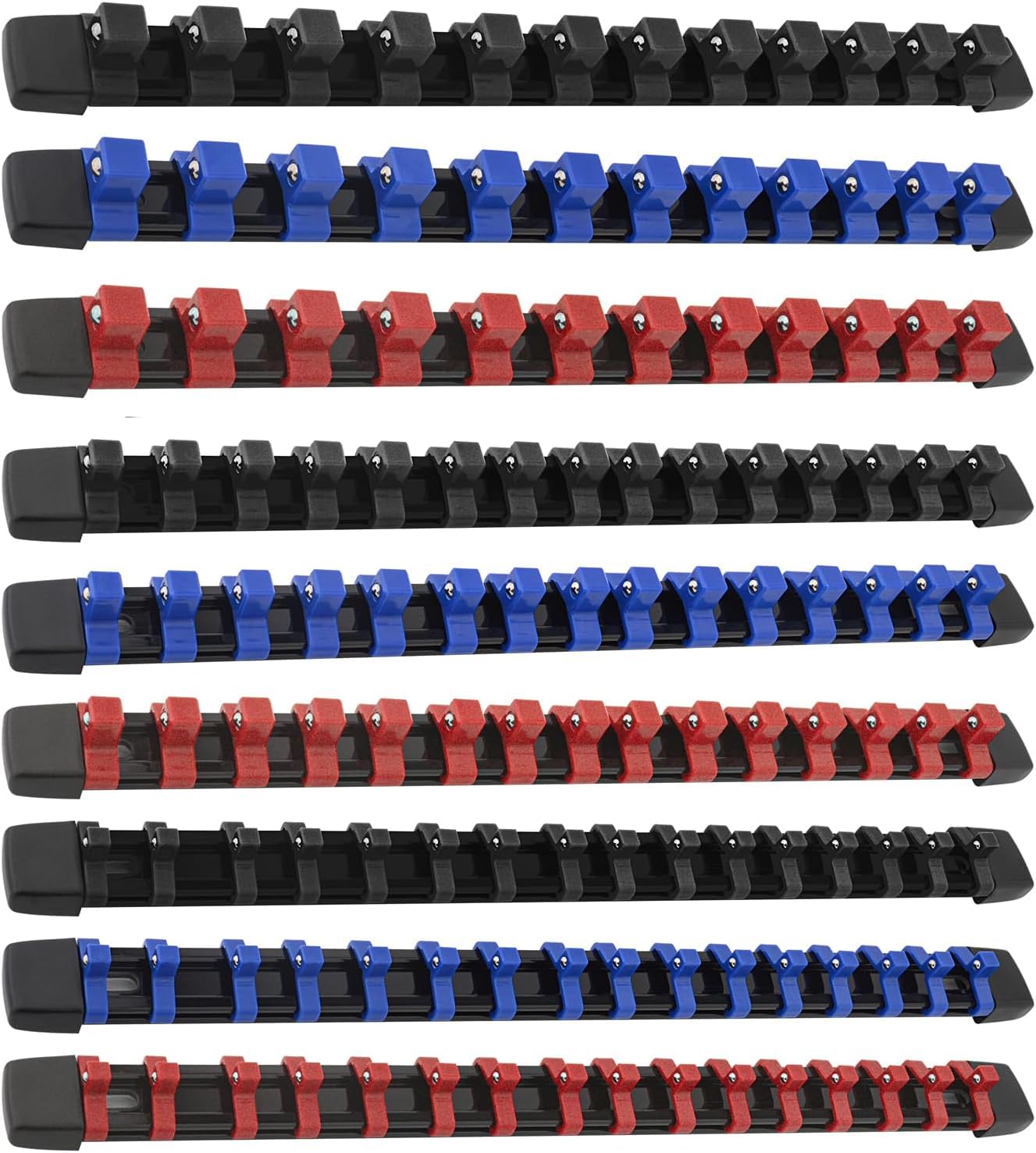 【努力特価】Gunpla ソケットホルダー 9PCS 差込角6.35mm(1/4) 差込角9.5mm(3/8) 差込角12.7mm(1/2) 129コマ ソケット収納