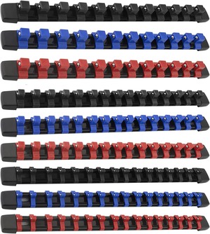 【努力特価】Gunpla ソケットホルダー 9PCS 差込角6.35mm(1/4) 差込角9.5mm(3/8) 差込角12.7mm(1/2) 129コマ ソケット収納