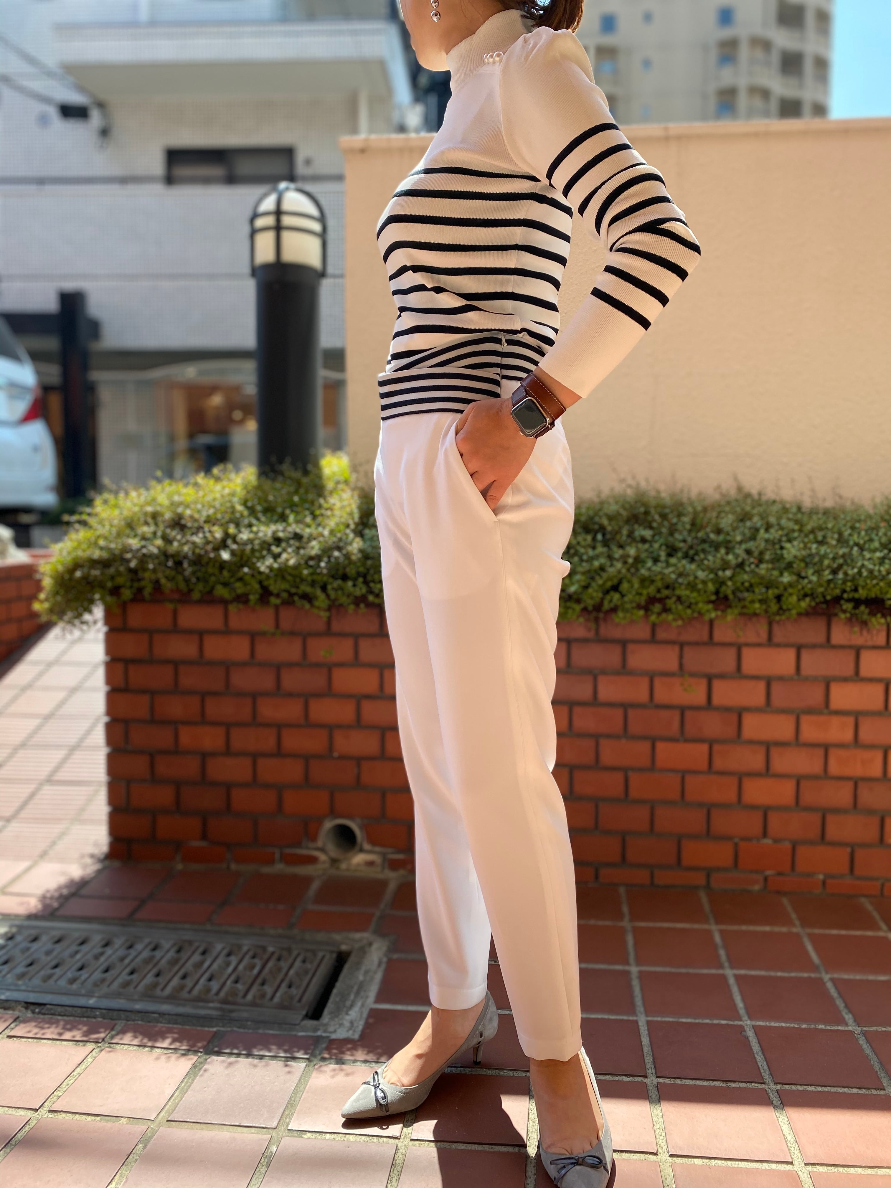 定番セール ボーダーズアットバルコニー TAPERED PANTS スラックス 34