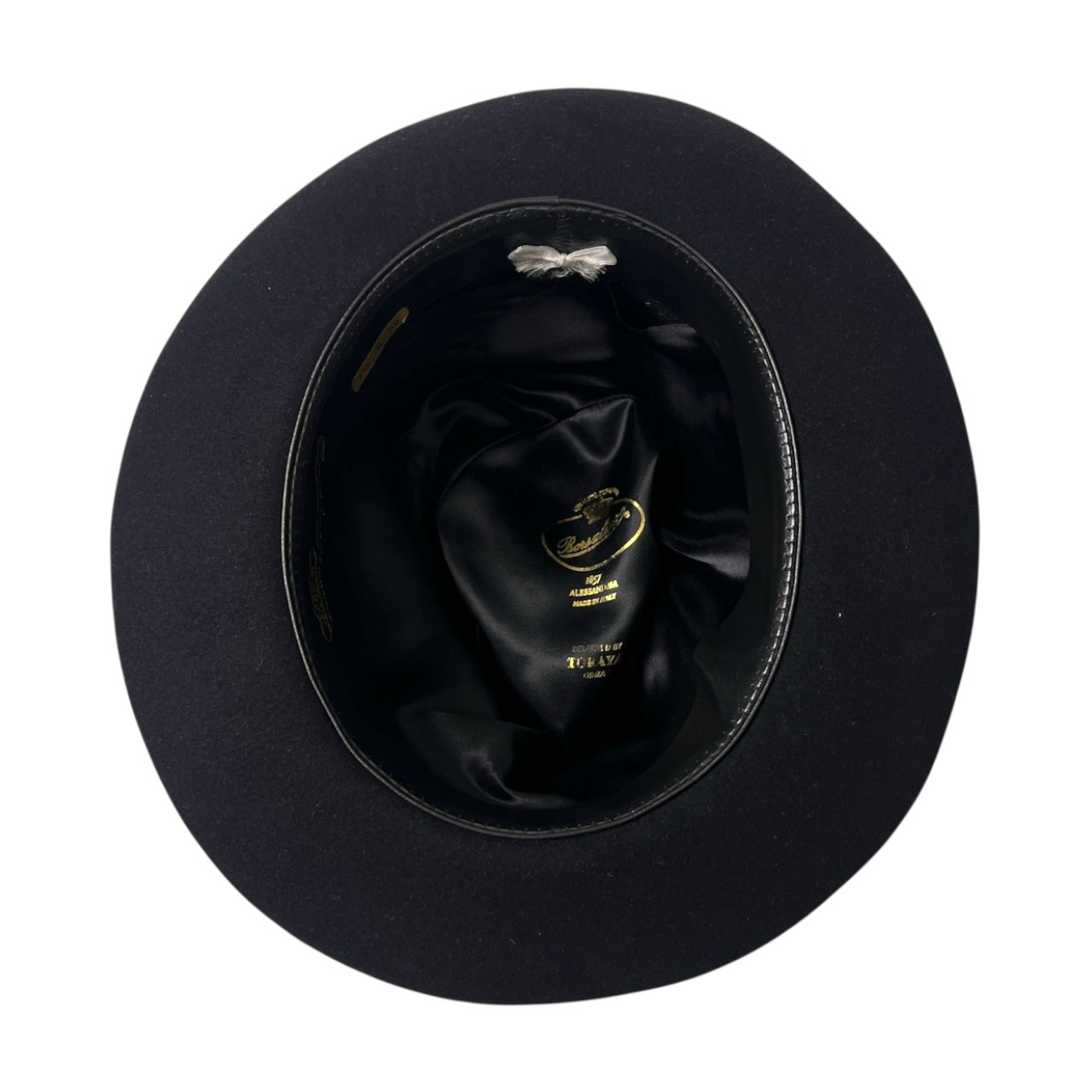 Borsalino ボルサリーノ 中折れ フェルト ハット 7 1/4 /6/59/帽子/イタリア製/ブラック/TORAYA箱付き