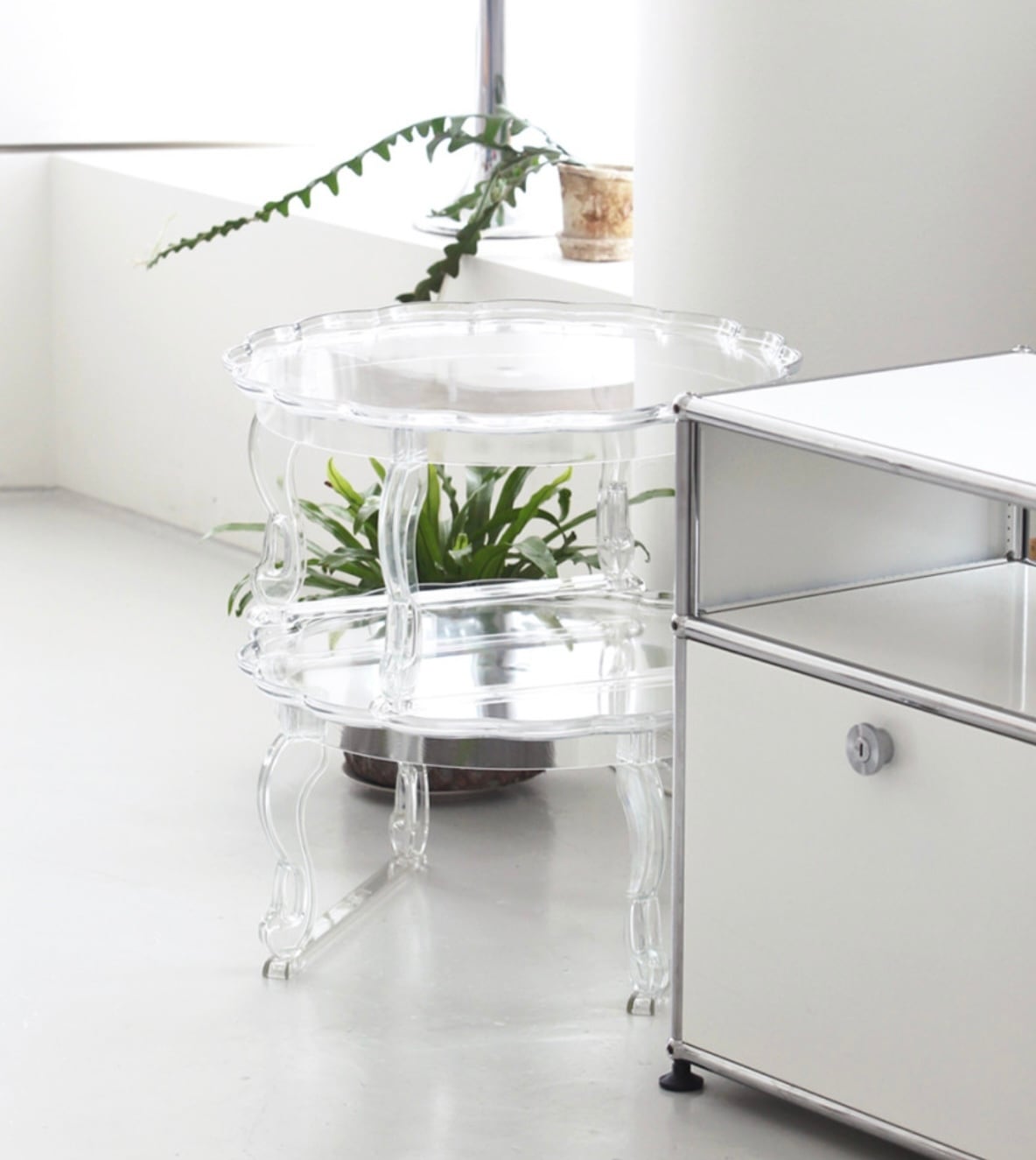 即発】korean style clear tea table / コリアンスタイル クリア