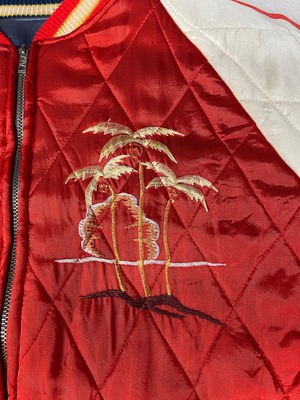 90s～ SILVERSTONE シルバーストーン GUAM グアム サテン中綿スカジャン スーベニアジャケット ネオヴィンテージ