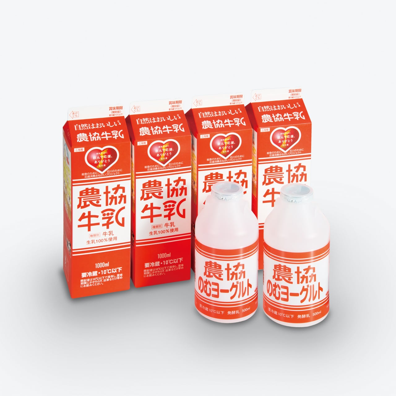 ☆農協牛乳1000ml 4本＋農協 のむヨーグルト500ml 2本 | アイ・ミルク