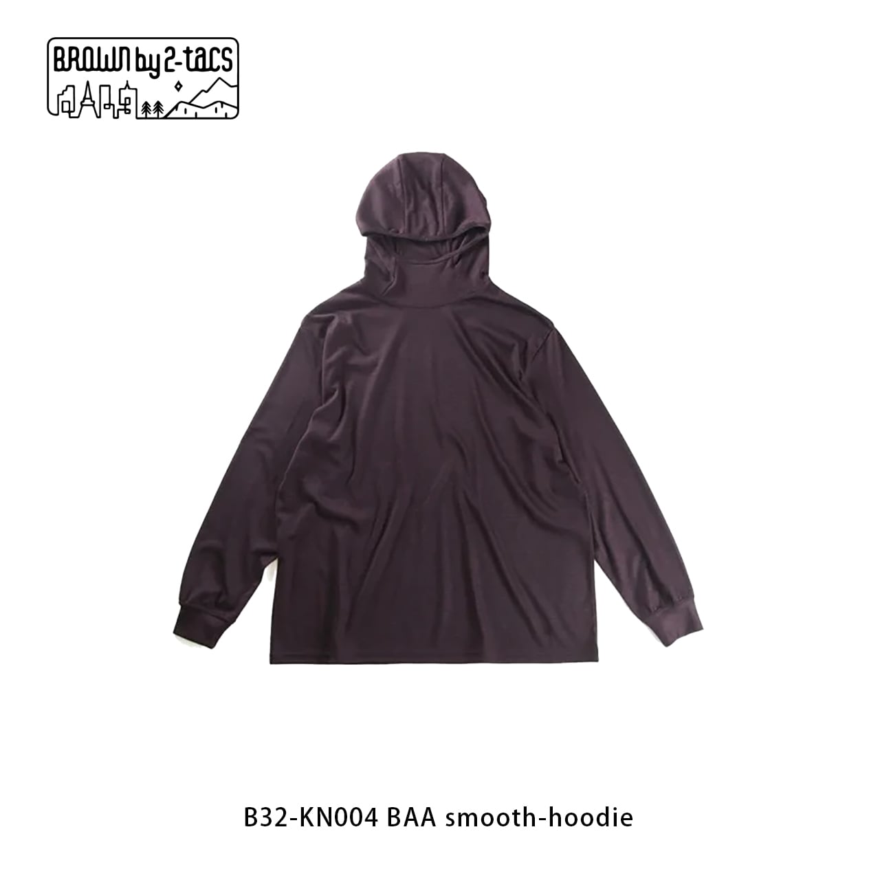 BROWN by 2-tacs B32-KN004 BAA smooth-hoodie | WORKROWN UNIFORM