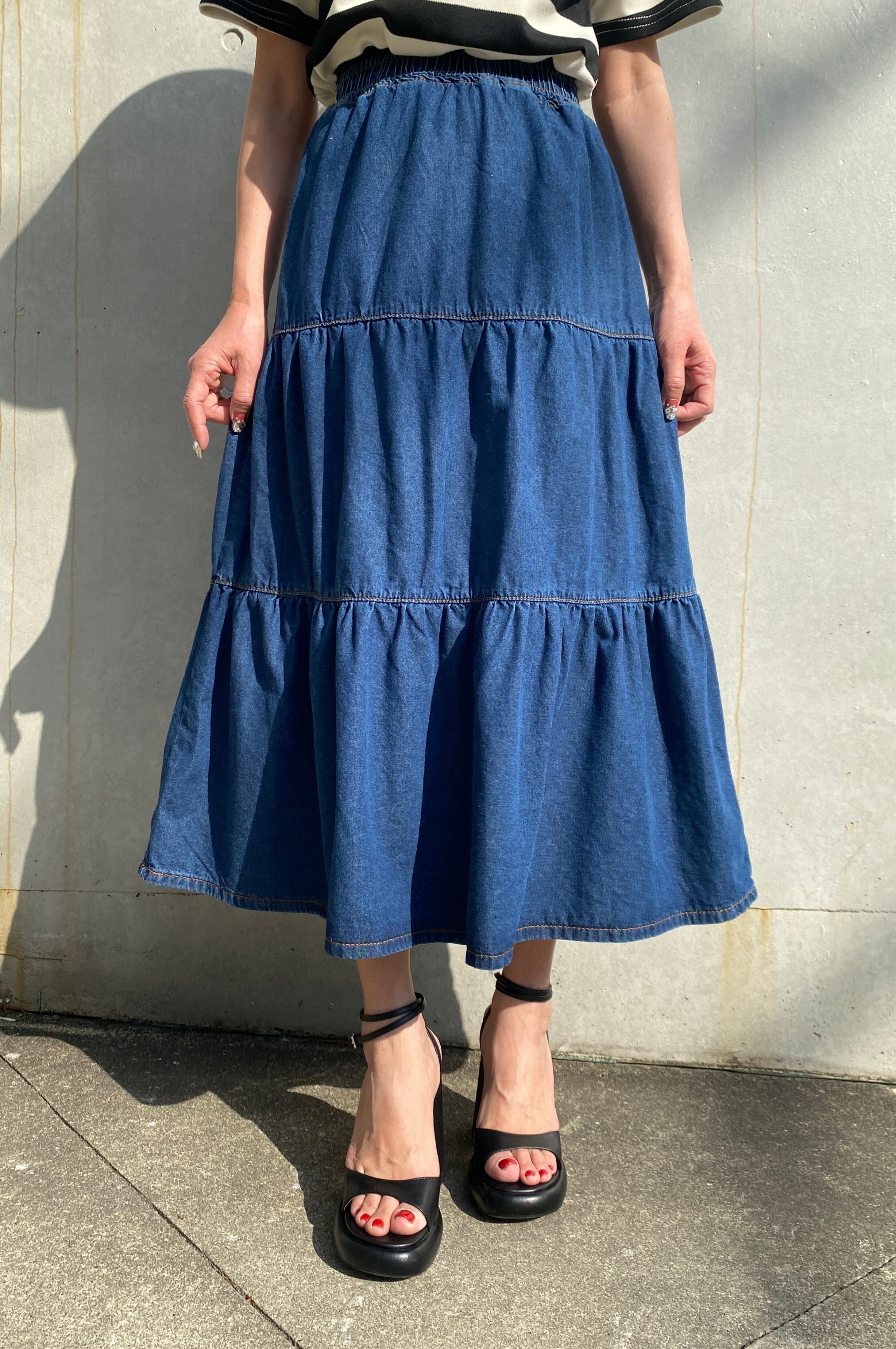 デニムフリルスカート 7300円→5840円 | セレクトショップベリンダ