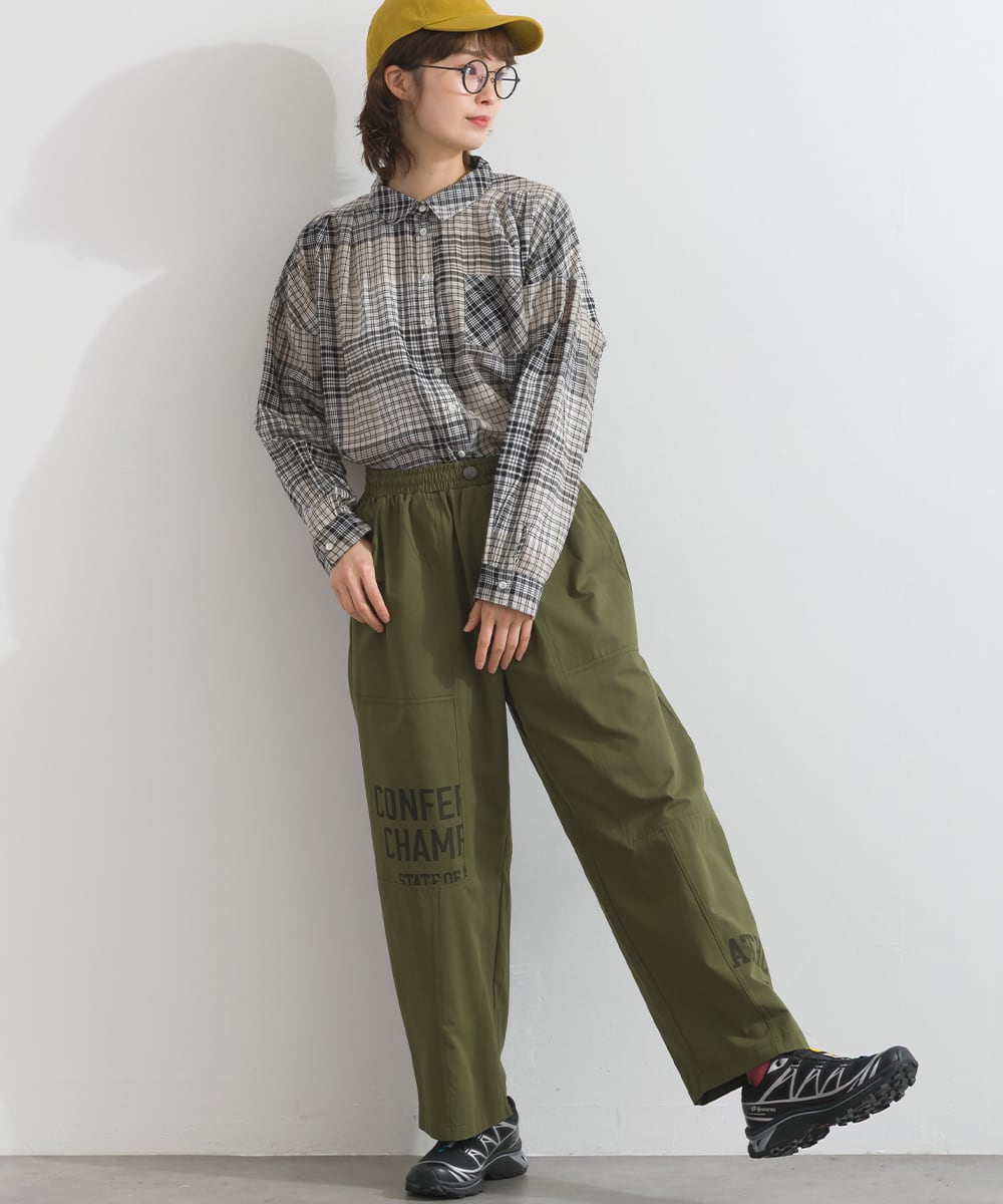 K261040 ロゴプリントツイルワークパンツ / Logo Print Twill Work