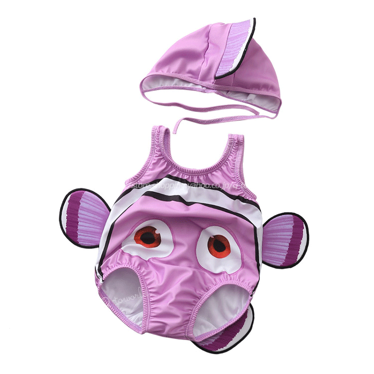 70 100 水着 子供 ベビー なりきり水着 キャップ付き カクレクマノミ 男の子 女の子 韓国版 韓国子供服 キッズ ベビー 子供服 Q Toworld キュートワールド 子供服 メール便は何点でも送料の合計は280円