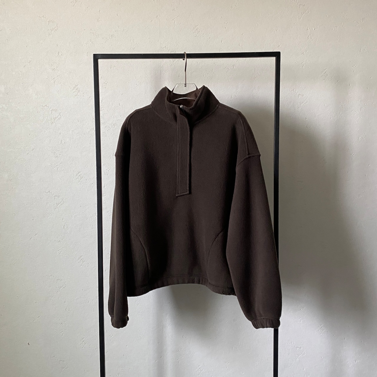 【受注予約:11月上旬入荷予定】ウォームフリースハーフジップBZ/ブラウン
