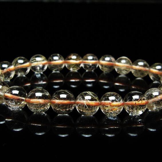 ルチルクォーツ ブレスレット 8mm タイチンルチルクォーツ タイチンルチル 一点物 メール便可 [M便 1/10] 111-48960