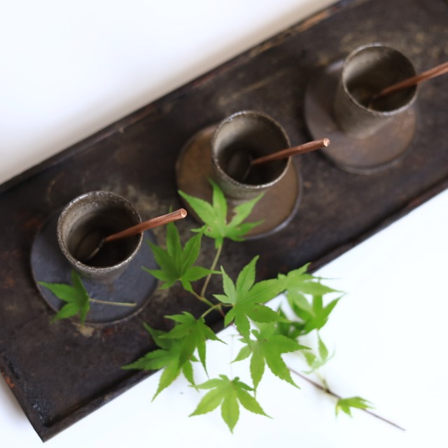 AS 吉見螢石　須恵器茶杯セット