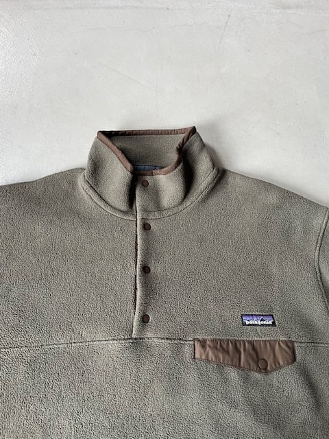 オリーブ×ブラウンL：00s patagonia パタゴニア スナップT フリース