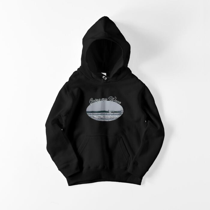 embroidery brand name hoodie black | Pay ID
