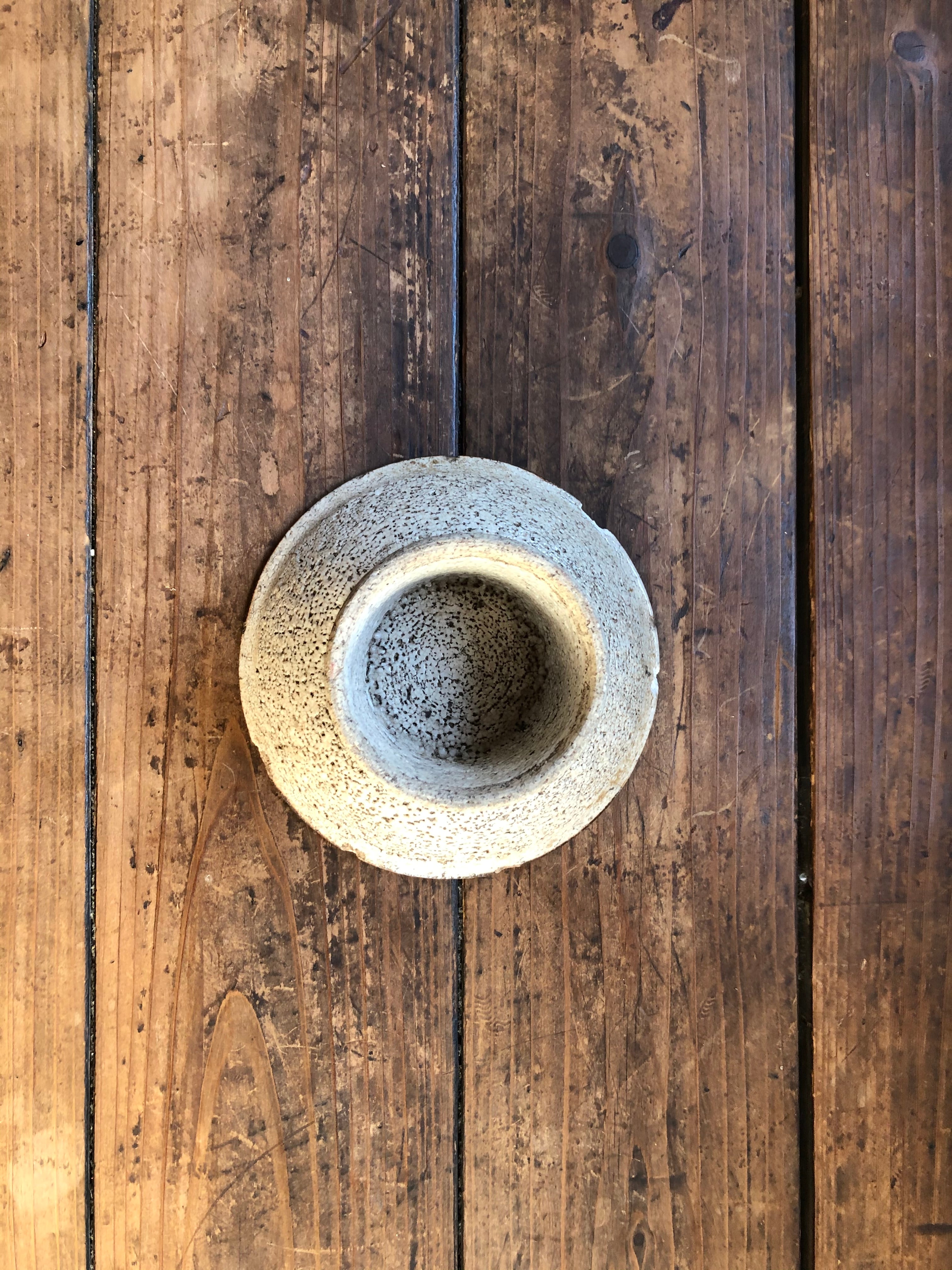 古い陶器の花台 李朝陶磁 骨董品 ビンテージ アンティーク 古道具