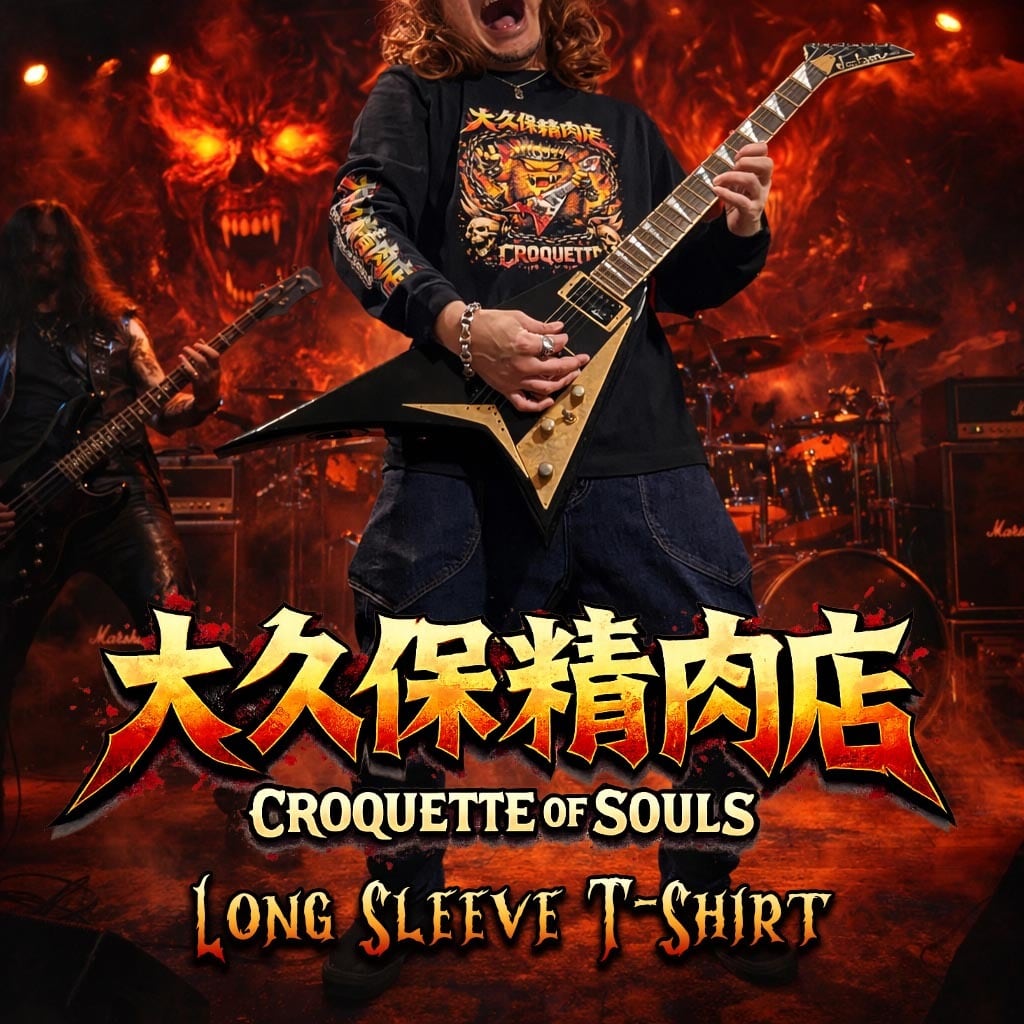 【大久保精肉店】メタコロ君 ロンT【魂のコロッケ】