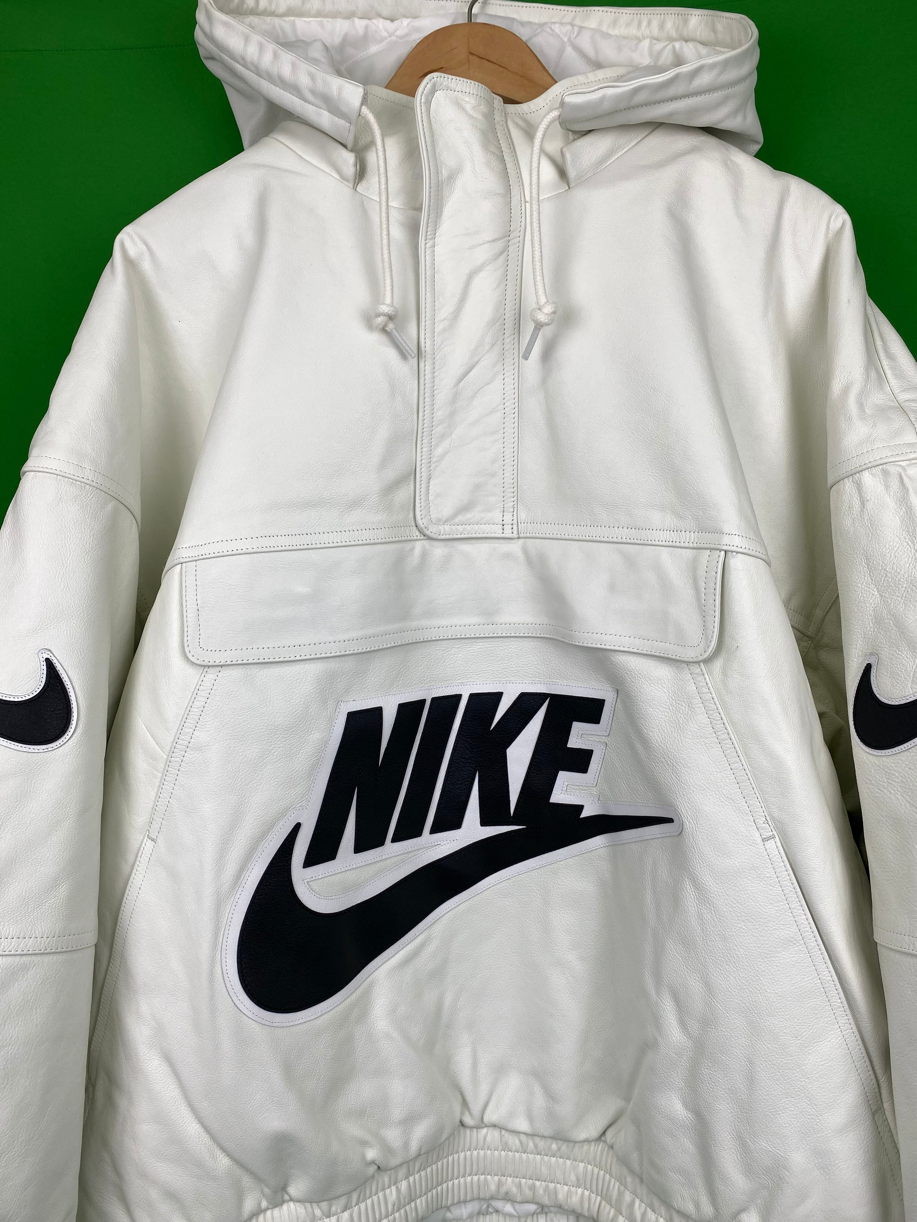 XL Supreme Nike Leather Anorak White