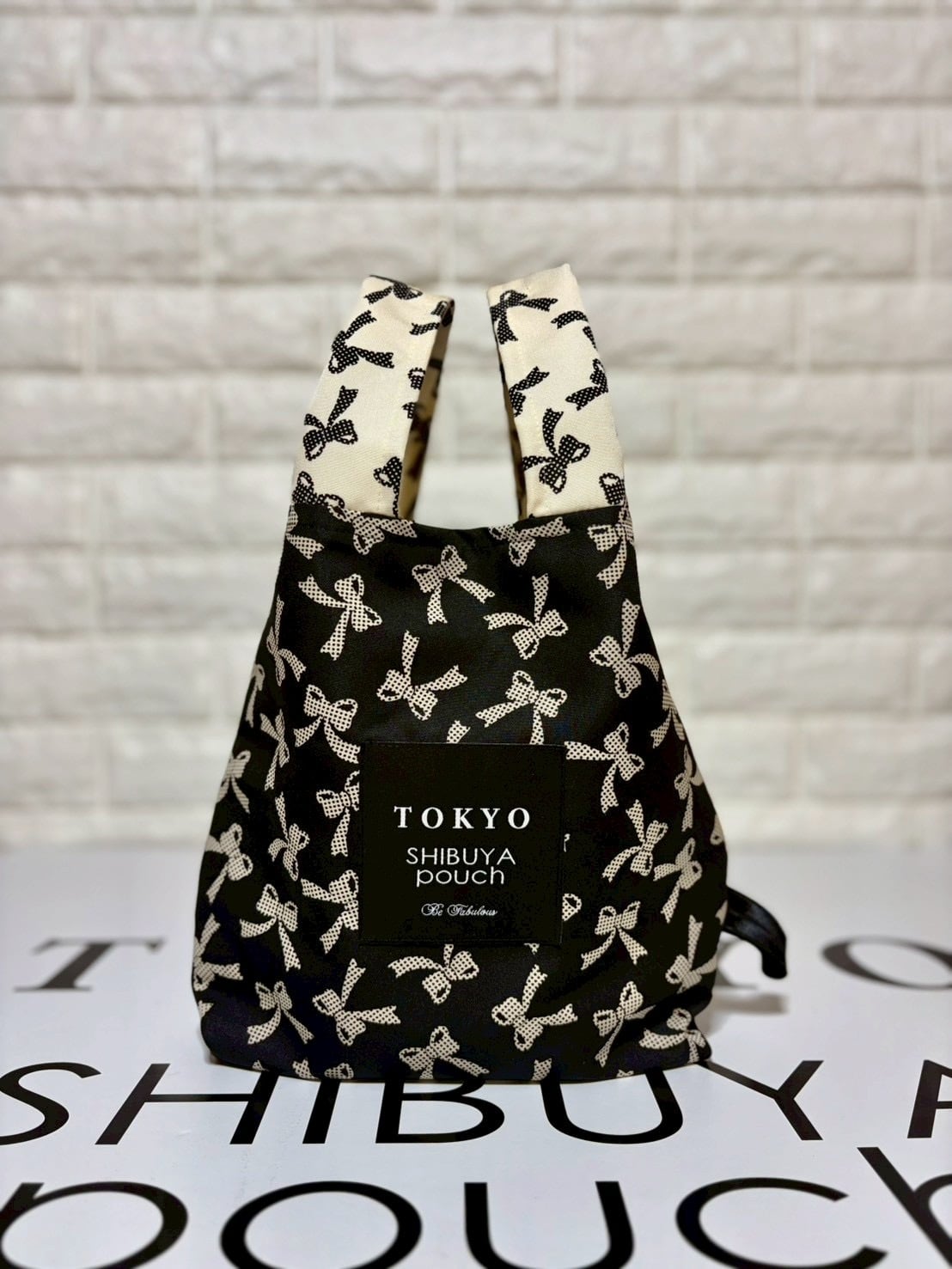 オンライン限定】【M SIZE】ドットリボンツートンソフトバッグ