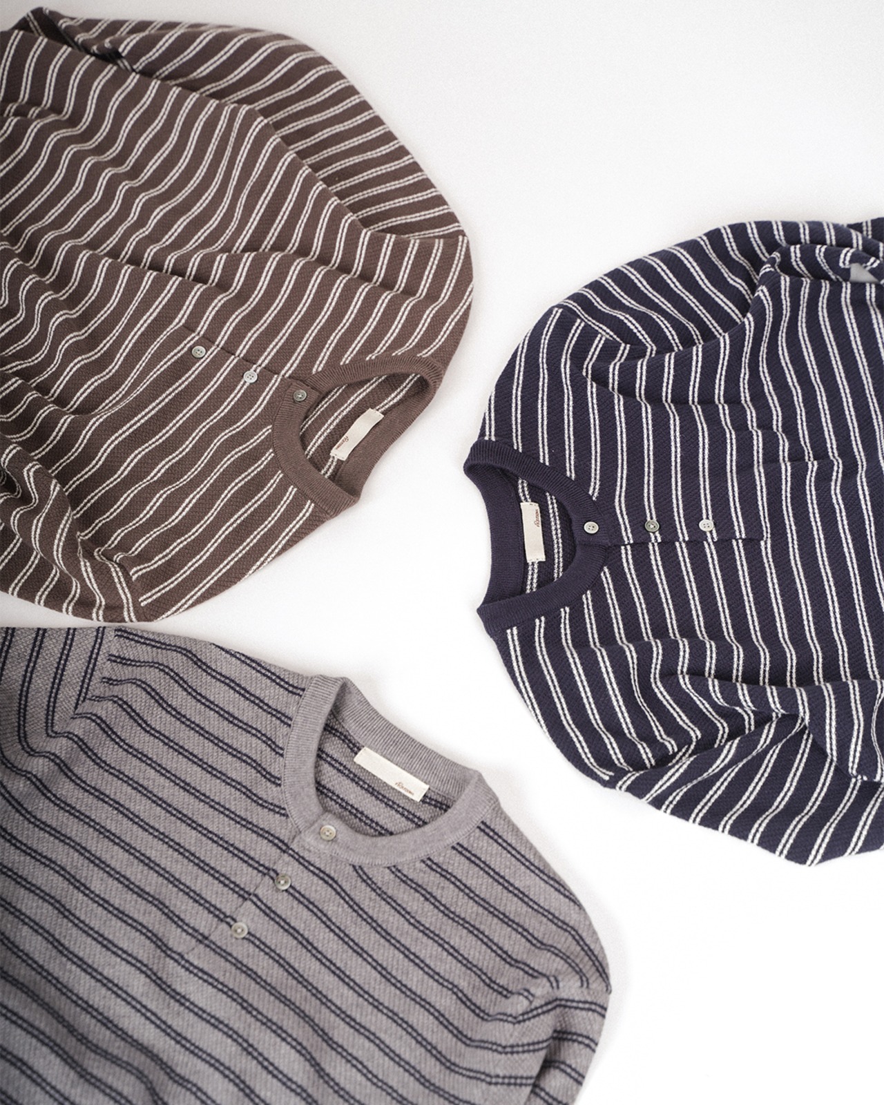 【#Re:room】HENRI NECK BORDER CREW KNIT［REK166］