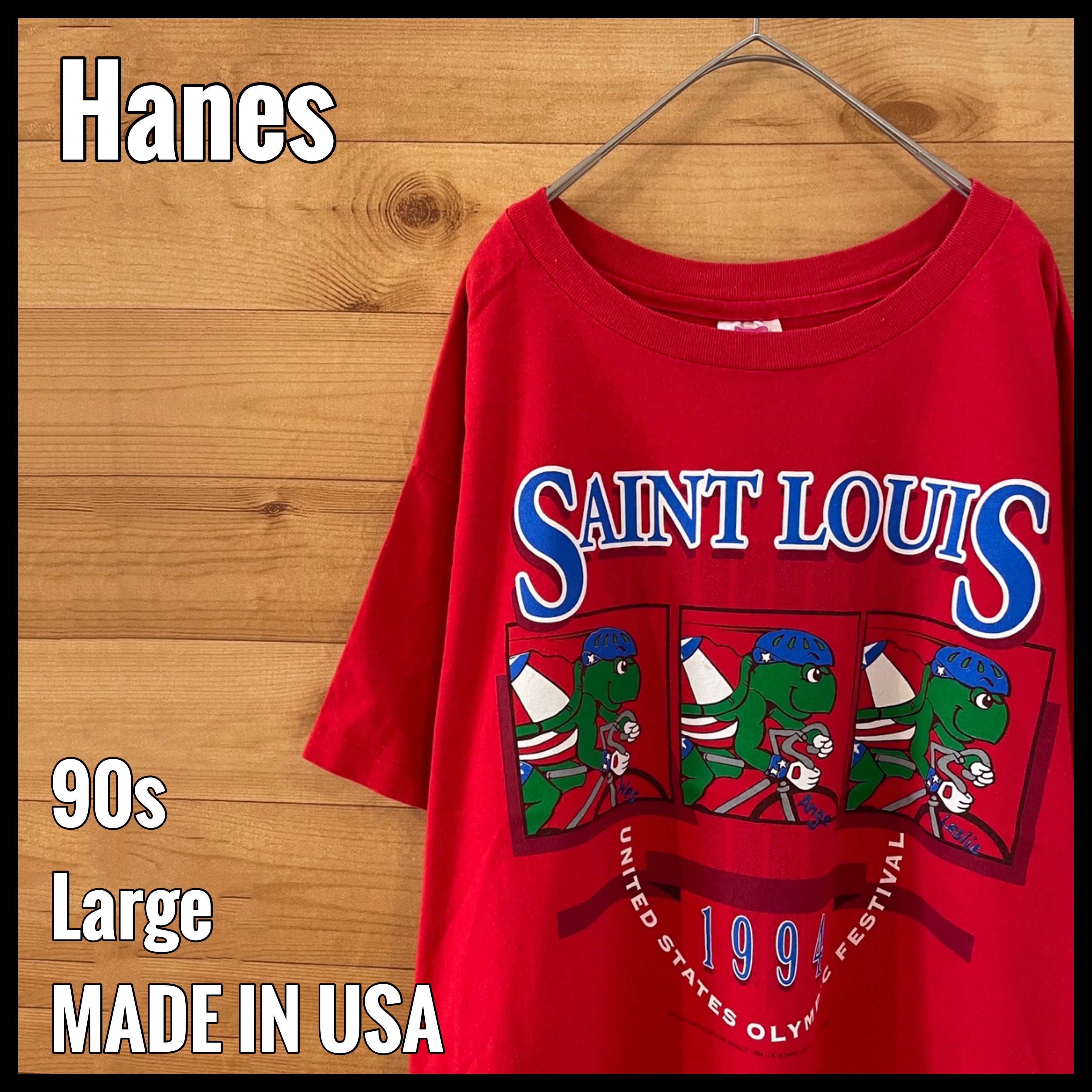 Hanes 90s Usa製 オリンピックフェスティバル 公式 Tシャツ プリント イラスト マスコットキャラクター Lサイズ Us古着 古着屋手ぶらがbest