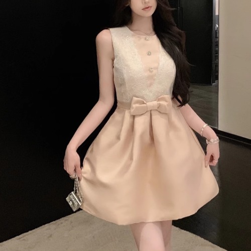 ウエストリボンタックフレアワンピ ・10864