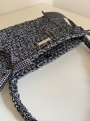 【即納】gingham check 3 black