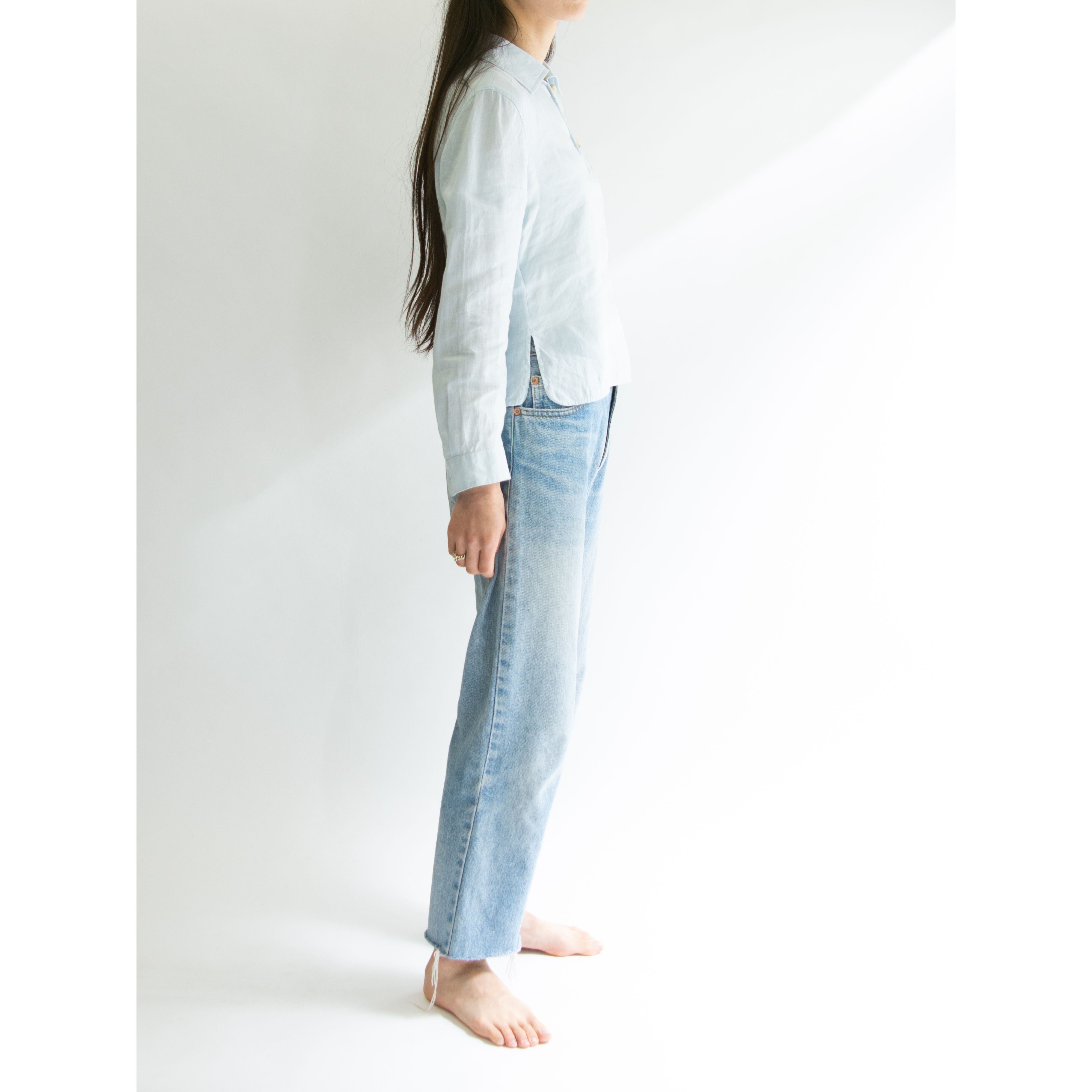 【GIORGIO ARMANI】Made in Italy 100%Linen Pullover Blouse（ジョルジオアルマーニ イタリア製リネン プルオーバー ブラウス）