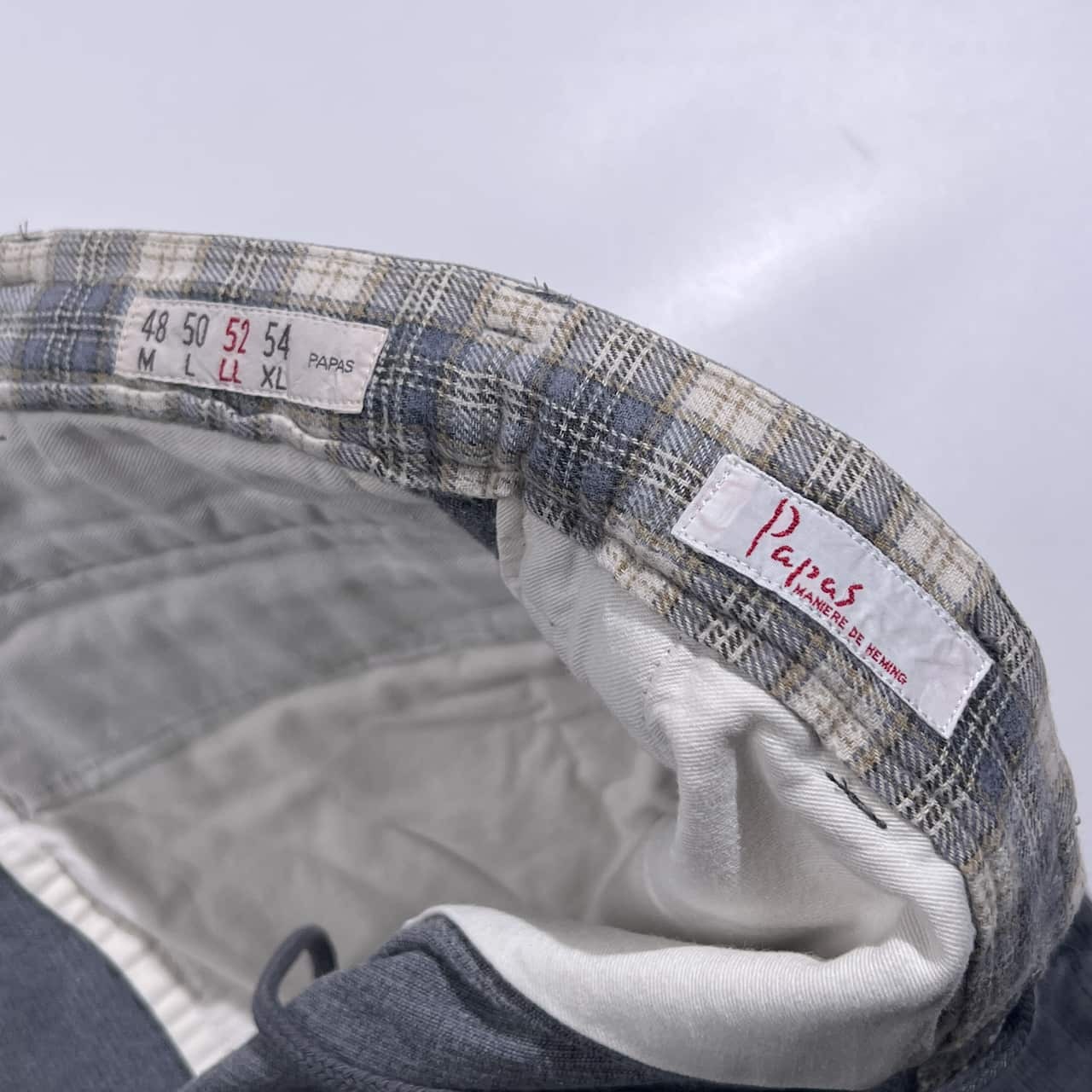 PAPAS パパス ツータック 裾ダブル ピケ コーデュロイパンツ LL/グレー系 メンズ