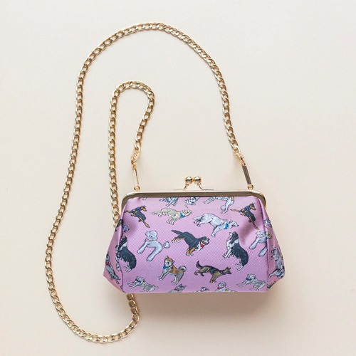 pochette　ポシェット　ライトピンク“大型犬の仲間たち”