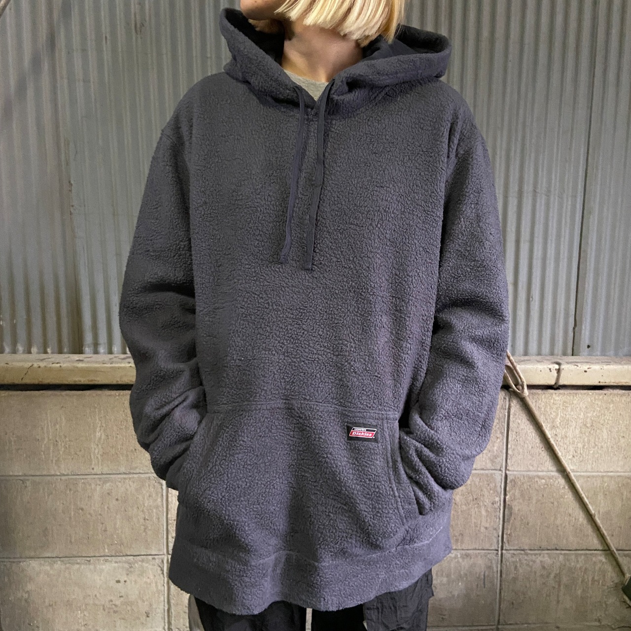 Dickies ディッキーズ ワンポイントロゴ フリースプルオーバーパーカー 