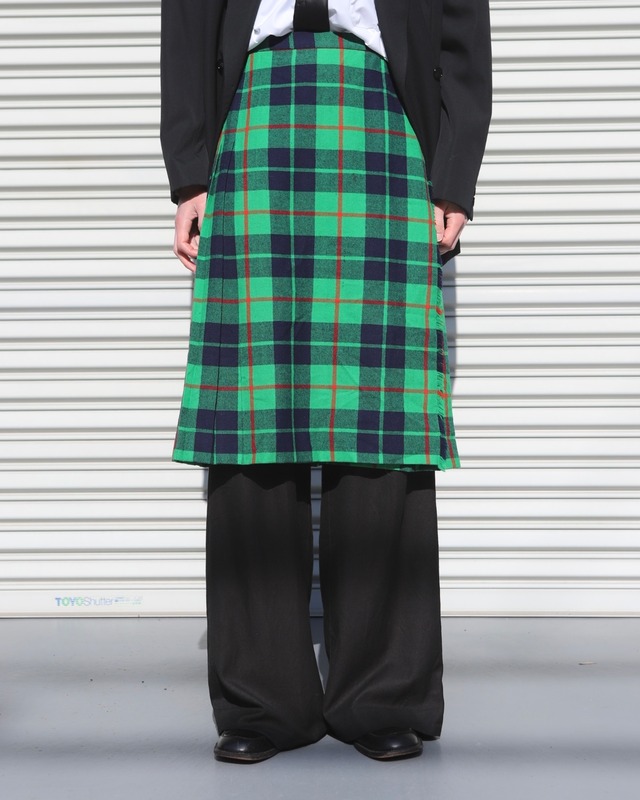 check wrap skirt