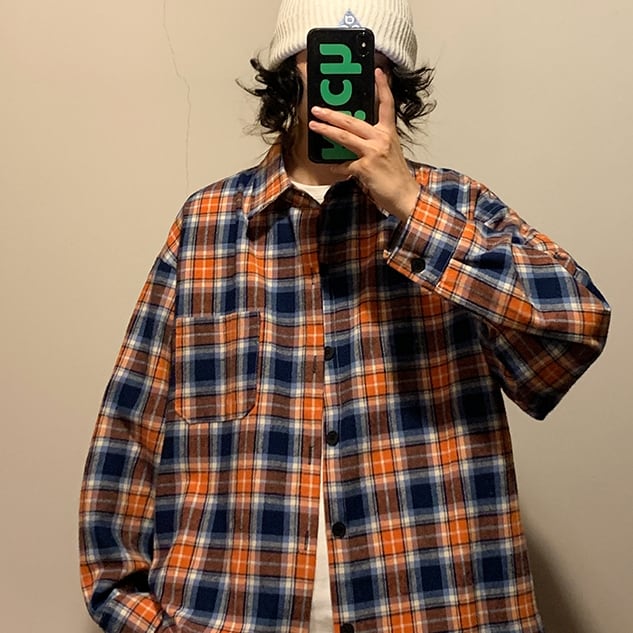 予約販売】シャツ 長袖 トップス チェック柄 ネルシャツ フランネル