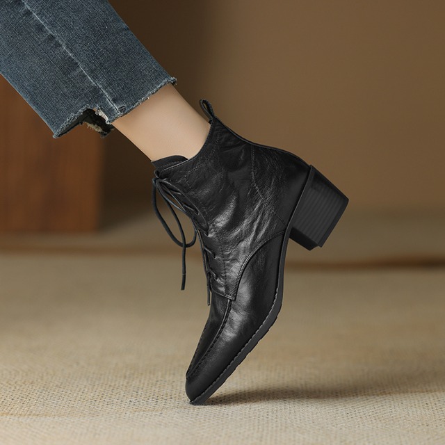 レースアップマーティンレトロショートブーツ　BM0945