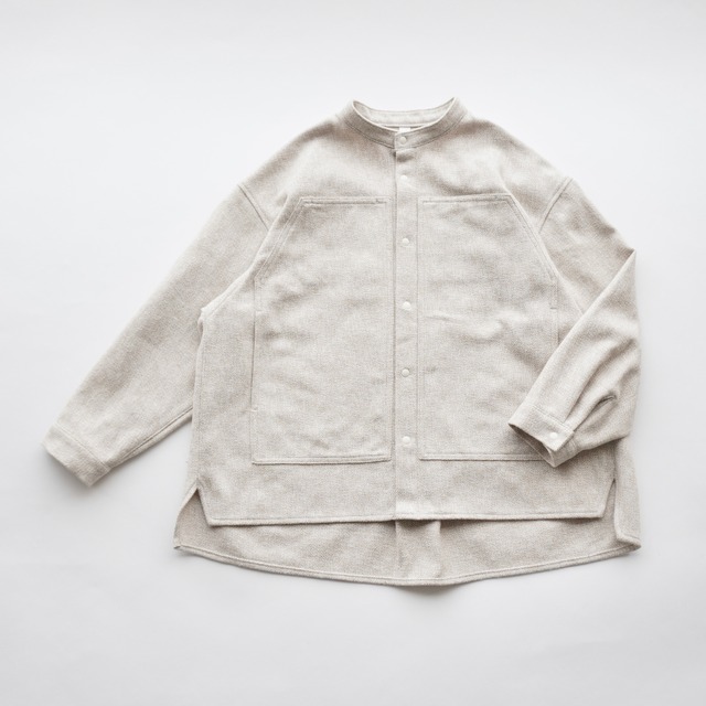 MOUN TEN.(マウンテン)/ cotton tweed pocket shirt / ecru mix / 0(〜155cm)