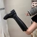 ロングブーツ レディース ブーツ 靴 シューズ 厚底ブーツ ジョッキーブーツ ラウンドトゥ シンプル 無地 カジュアル お出掛け おしゃれ きれいめ スタイリッシュ 美脚 脚長 黒 ブラック スリム