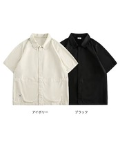 パッチポケットオープンカラーシャツジャケット　S0457