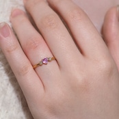 ピンクサファイア 0.25ct D0.04ct リング k18