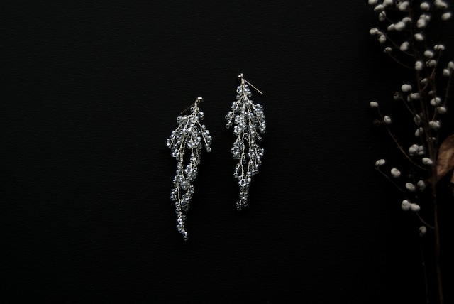 Jenna Earrings - Silver / Blue-gray