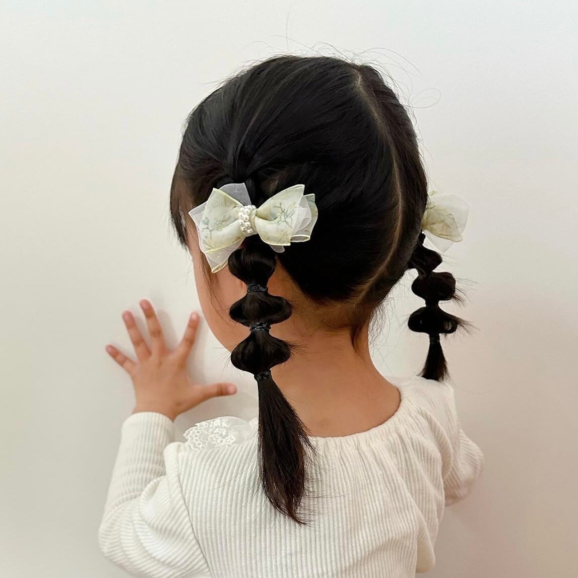 オーガンジーフラワーツインリボン ヘアゴム ゆめかわ おしゃれ 可愛い