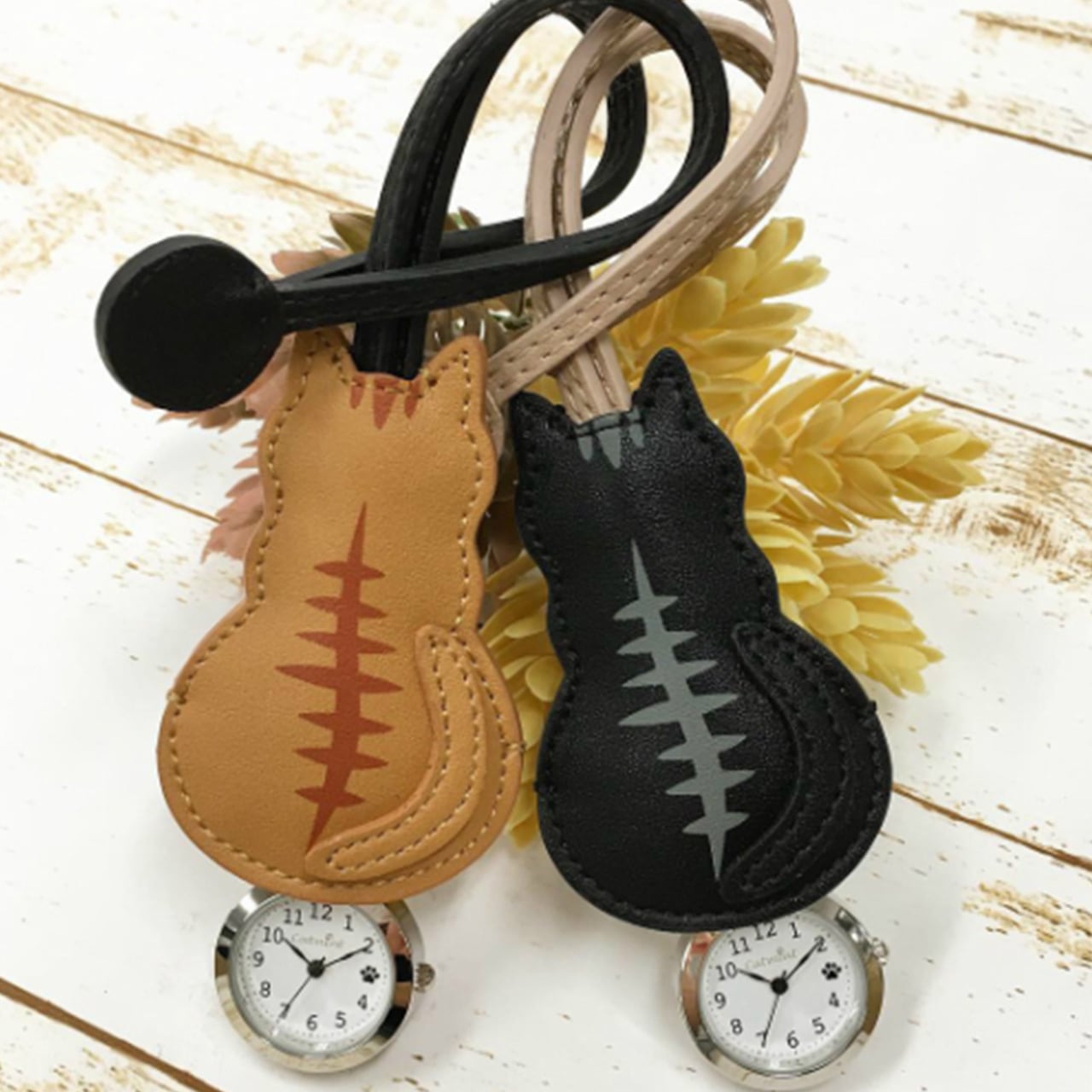 猫 時計 バッグチャーム ハングウォッチ ねこ好き ギフト プレゼント 猫雑貨