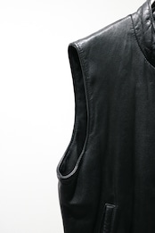 Roots black leather vest