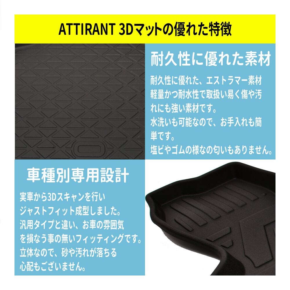 ルーミー M900A M910A 3D フロアマット 1列目 運転席 助手席 防水 防砂 防汚 水洗いOK TPE エストラマー素材  seacross