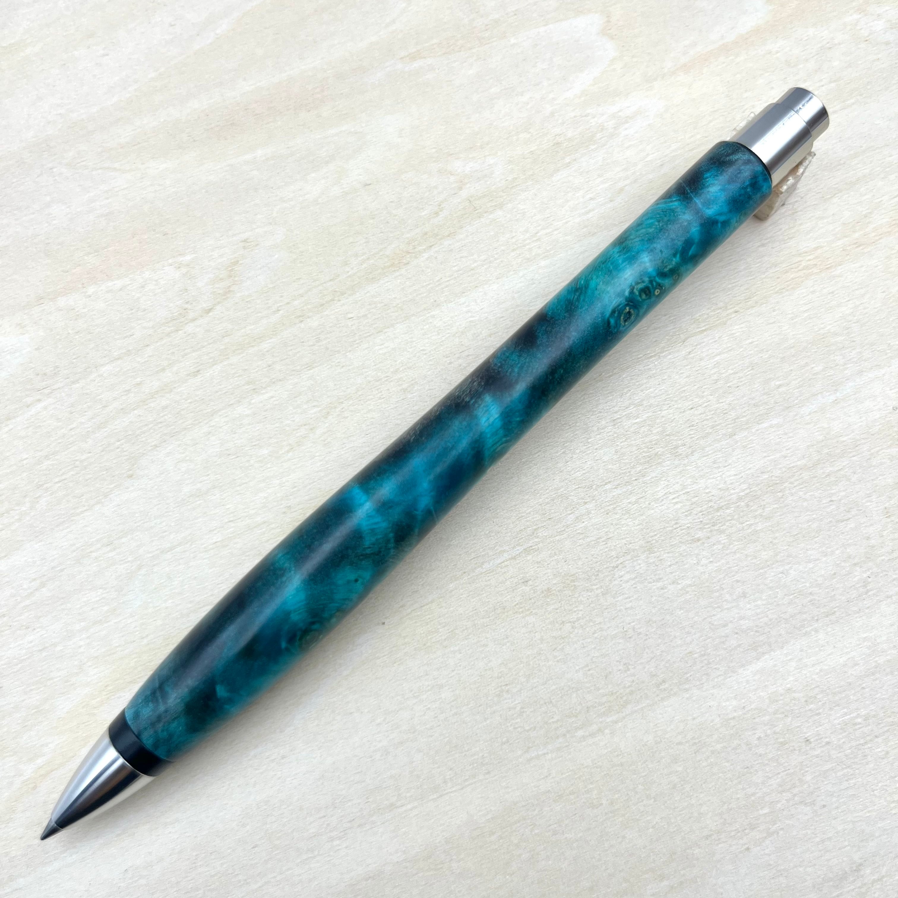 ウッドペンクラフト　ボールペン　ボックスエルダーバール スタビブルー 12ba474fa33f905da2df71bd136079