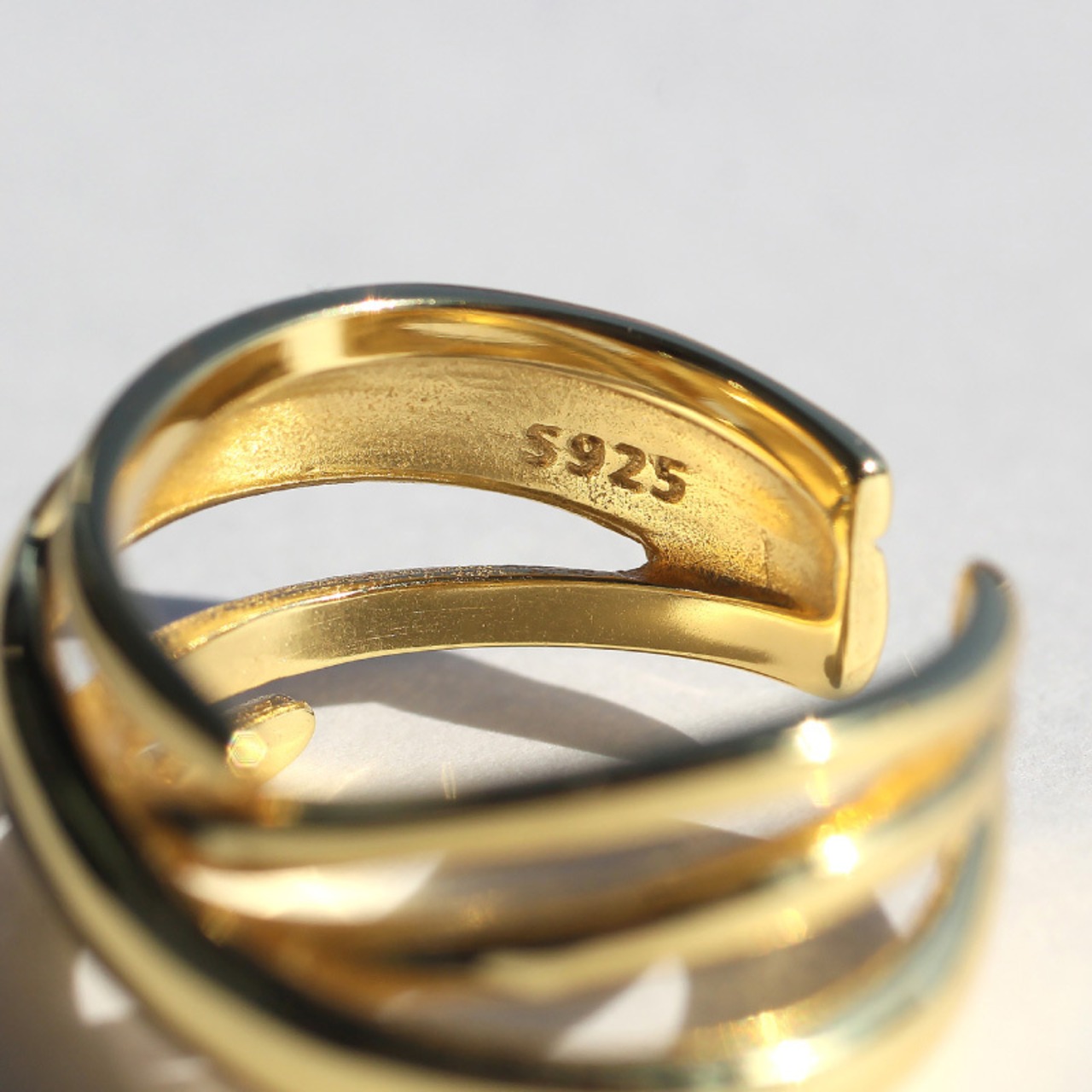 【ネコポス便】シルバー925　クロスラインリング　1328