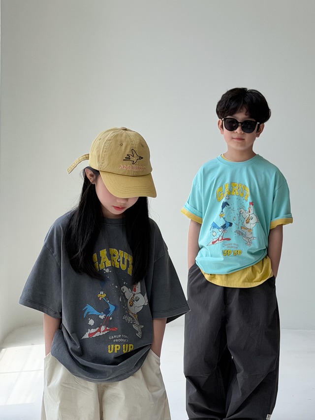 【KID】チキンアップ英字プリント半袖Tシャツ - 5