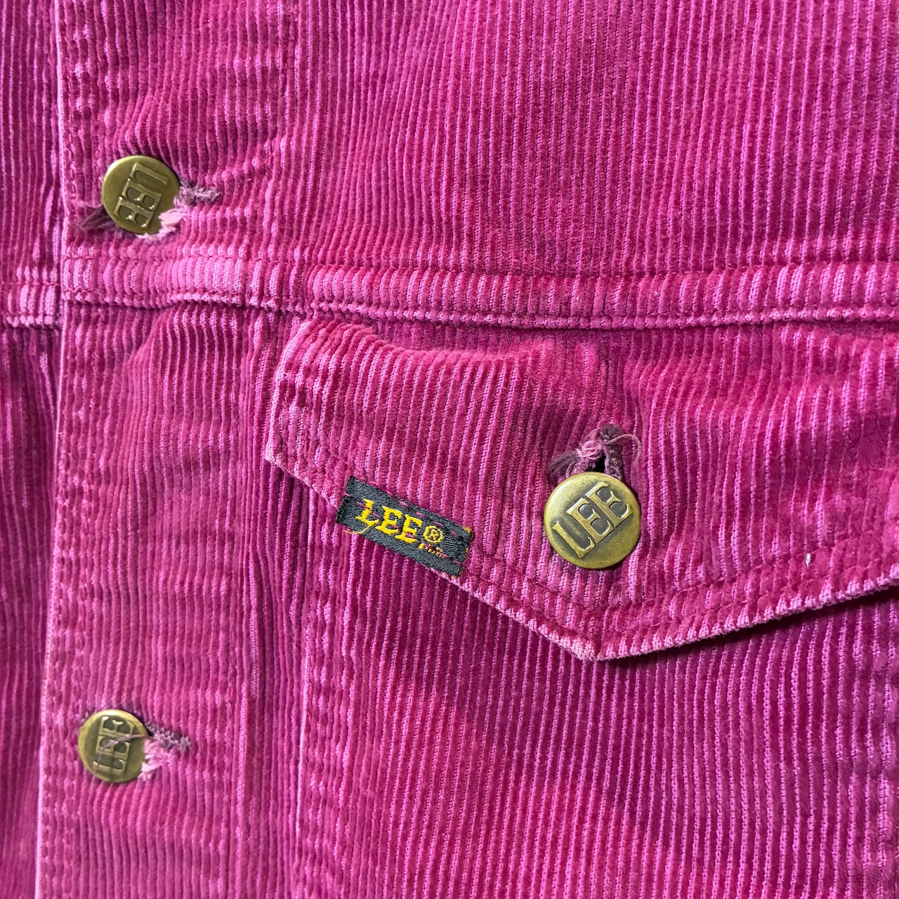 80s Lee コーデュロイ　トラッカージャケット　ワインレッド　短丈　