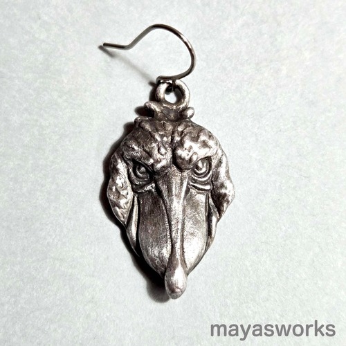 【Metal Drawing】　No.009　ハシビロコウのピアス（片耳）