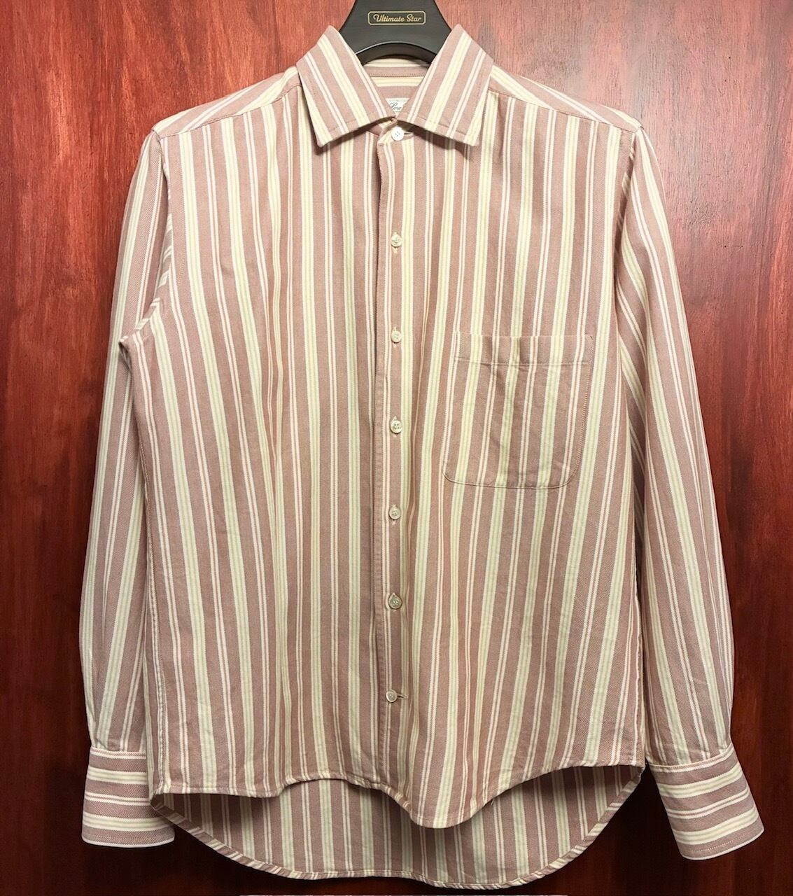 MADE IN ITALY製 Loro Piana ストライプ柄 長袖オックスフォードシャツ