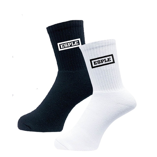 (国産) ジャガード編み ロゴソックス